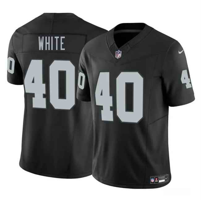 Men's Las Vegas Raiders #40 Devin White Black 2025 F.U.S.E. Vapor Stitched Football Jersey